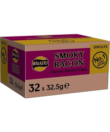 Walkers Smoky Bacon Crisps 32x32.5g (Wholesale Box) - Buy Online on GoSupps.com