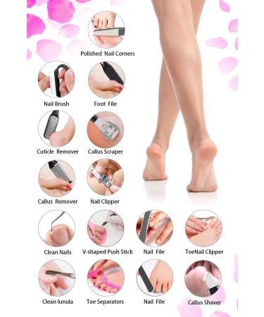 Professional 23-in-1 Stainless Steel Pedicure Tools Set - Foot Care Kit for Dead Skin Removal, Salon and Home Use - Best Gift for Men and Women - Buy Online on GoSupps.com