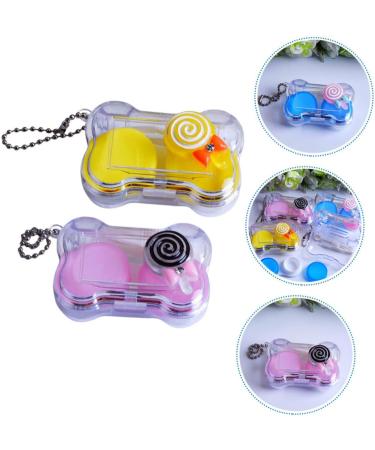 Travel-Friendly Combined Plastic Contact Lens Container Set - Cute Makeup Case for Outdoor Use | 2 Sets - Buy Online on GoSupps.com