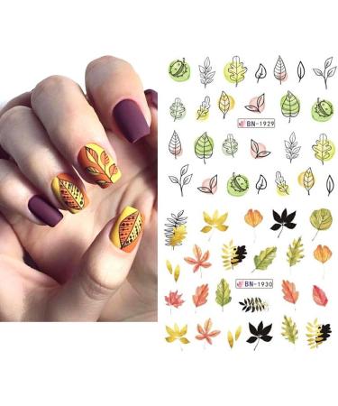 dijiusidy Nails Stickers Acrylic Fashion Maple Leaf Tips Decals Manicure Ins Printing Paste Decor Adhesive Elements Decorations - Buy Online on GoSupps.com