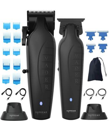 Supreme Trimmer Vader Hair Clipper & Trimmer 2 in 1 | Cordless Beard Trimmer for Barbers or Home Mens Clippers STC5098 & ST3778 | Black
