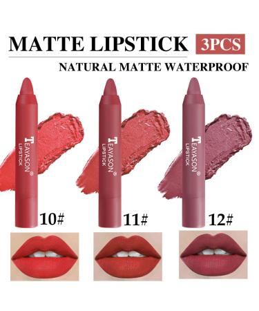 Matte Lipstick Set - BINGBRUSH 3 Colors Longwear Lip Crayon Pack for Makeup Collection | Nourishing, Waterproof, Velvet Lip Stain - 3 Count - Buy Online on GoSupps.com