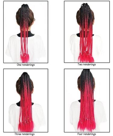 Ponytail Extensions 60CM Colorful Mixed Braid Hairpieces for Girls Kids Dress Beautification Ornament Synthetic Rubber Band Twist Braid Ponytail Extension for Women(Color:0035) 24inch 0035 - Buy Online on GoSupps.com