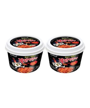 Samyang Hot Chicken Flavour Buldak Topokki Bowl 185g Pack of 2 by CNMART 85.00 g (Pack of 2)