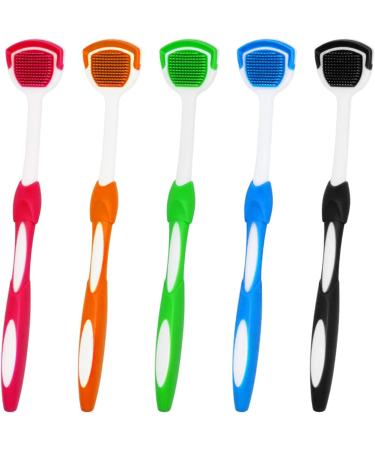 SAMOKA Tongue Brush 5 PCS Tongue Scraper Tongue Cleaner Tongue Scraper Brush Tongue Cleaner Brush Tongue Brushes Helps Fight Bad Breath Suitable for Adults and Children