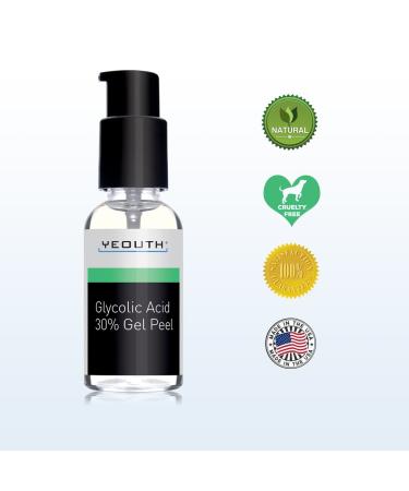 Yeouth Glycolic Acid 30% Gel Peel - Exfoliating Facial Peel | 2 fl oz (60 ml) - Buy Online on GoSupps.com