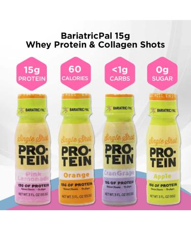 BariatricPal 15g Whey & Collagen Complete Protein Shots - Apple - Buy Online on GoSupps.com