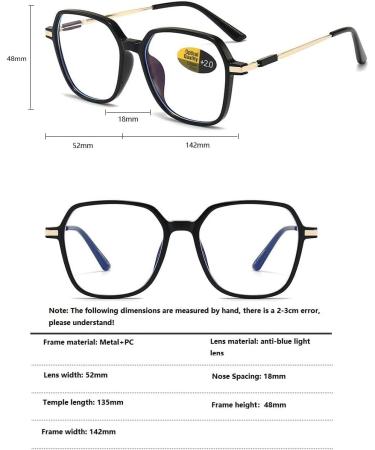 4 Pack Oversized Blue Light Blocking Reading Glasses for Men & Women - Fashionable Computer Readers 2 Diopters - Buy Online on GoSupps.com