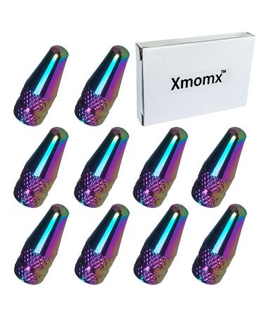 Xmomx 10 Pcs Fantasy Colorful MTB Presta Bike Bicycle Road Racing Coloured Metal Anodized Machined Aluminum Alloy Tire French Style Valve Cap Dust Covers