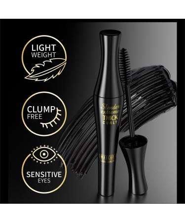 SuoHe Black 4D Silk Fiber Lash Mascara Waterproof Long Lasting Mascara Volume and Natural Beautifully Full Lengthening Thickening Softer Fuller Eyelashes Strengthening Smudgeproof Eyelash 1 PCS - Buy Online on GoSupps.com
