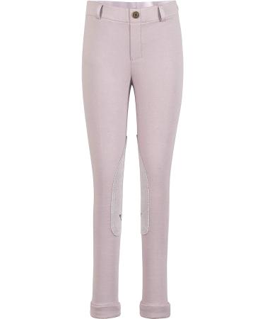 TuffRider Children's Starter Lowrise Pull-On Jods | UltraGripp Knee Patch Riding Pants - Lilac Grey (US 8 / UK 12) - Buy Online on GoSupps.com