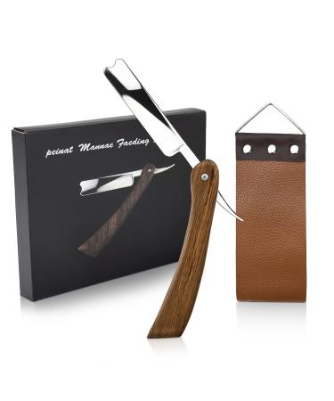 Pagnate Razor Set High quality stainless steel barber beard knife razor with pear wood handle blade is made of hardened steel vintage razor contains leather canvas band Father's day gift - Buy Online on GoSupps.com