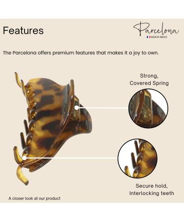 Parcelona French Boss Thin Light Tortoise Shell Brown Celluloid Hair Claw Clip Set - 2 Pack - Buy Online on GoSupps.com