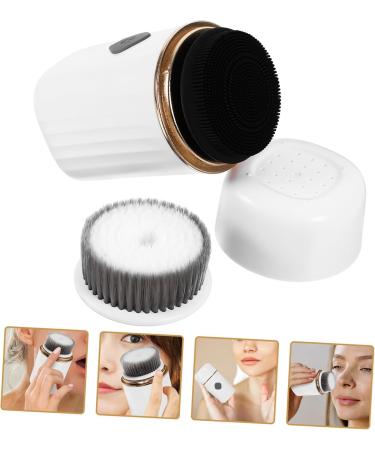Angoily Electric Facial Brush Electric Face Scrubber Electric Face Brush Face Scrubber for Women Rubber Face Scrubber Face Brush Exfoliator Face Washer Cleaner Soft Fur Silica Gel White - Buy Online on GoSupps.com