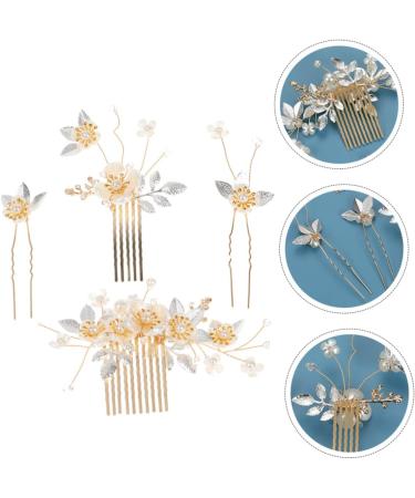 DOITOOL 2 Sets Hair Accessories Pearl Headpiece Rhinestone Hair Clips Pearl Hair Clips Floral Hair Clips Bride Hair Decor Bride Headpiece Bridal Wedding Zinc Alloy Comb Women's - Buy Online on GoSupps.com
