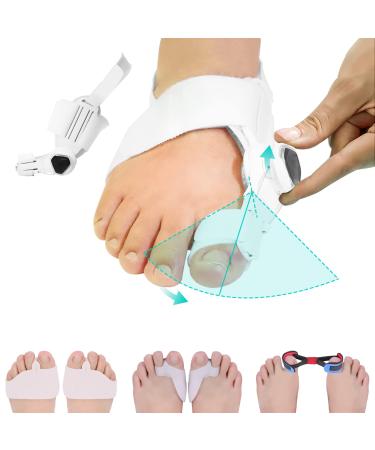 HYueaph Bunion Corrector for Women & Men Big Toe  Orthopedic Bunion Toe Straightener Adjustable Bunion Splint with Knob Correction  Inner Silicone Pad Anti-slip Heel Strap
