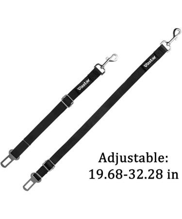 Vastar 2 Pack Adjustable Pet Car Seat Belt Safety Leads - Black - Buy Online on GoSupps.com