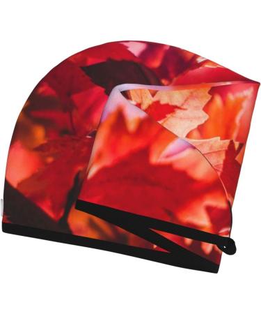 Autumn Maple Leaves Microfiber Hair Towel - Super Absorbent Coral Velvet Wrap for Long Curly & Thick Hair - Quick Dry for Women - Buy Online on GoSupps.com