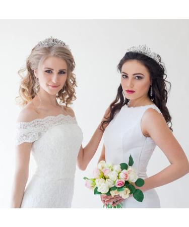 Silver Crystal Tiara Crown for Women - Perfect for Bridal, Wedding, Prom and Birthday Parties - Buy Online on GoSupps.com