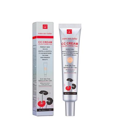 Jimklpy Centella Asiatica CC Cream CC Cream Fluid Foundation to conceal skin imperfections SPF 25+ to even out skin tone full coverage makeup color corrector