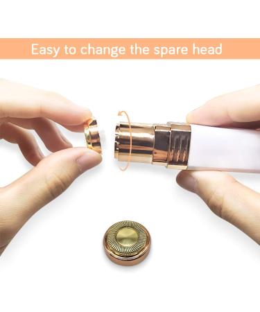 Portable Facial Hair Remover for Women - Painless Electric Shaver and Trimmer with Built-in Light and Replacement Head - White - Buy Online on GoSupps.com