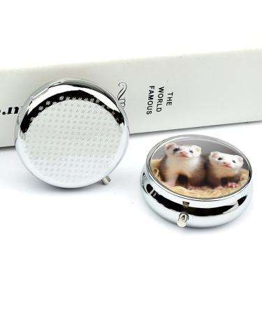 Portable Travel Pill Box with Ferrets Print - 3 Compartment Organizer for Purse & Pocket - Buy Online on GoSupps.com