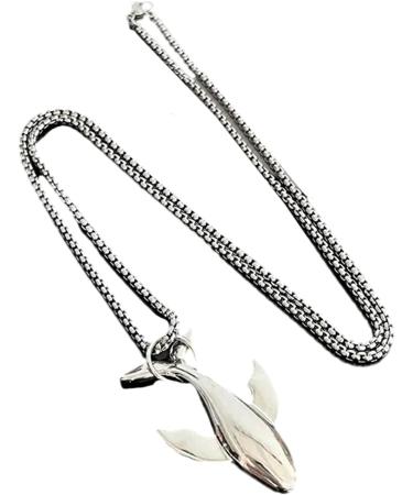 OralGos Stainless Steel Whale Pendant Necklace - Elegant Men's Sweater Chain & Stylish Long Necklace - Buy Online on GoSupps.com