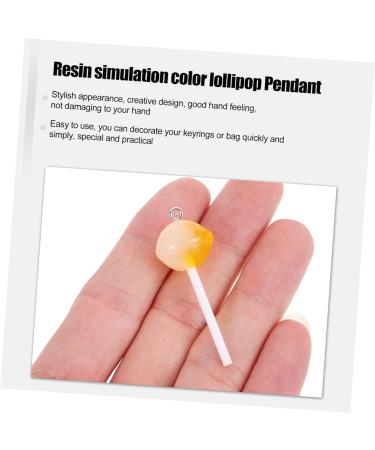 30 Pcs Lollipop Pendant Keychain Key Fob Lollipops Dessert Resin Charm Fashion Pendant Cartoon Cake 4.50X1.50X1.50CM Random Color - Buy Online on GoSupps.com