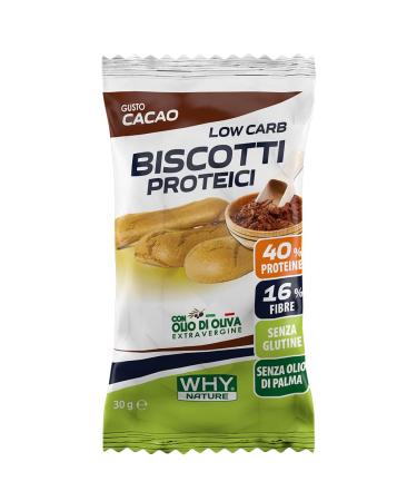 WHY NATURE Box of 25 Low Carb Protein Biscuits 30g Gluten Free Why Nature (Cocoa)