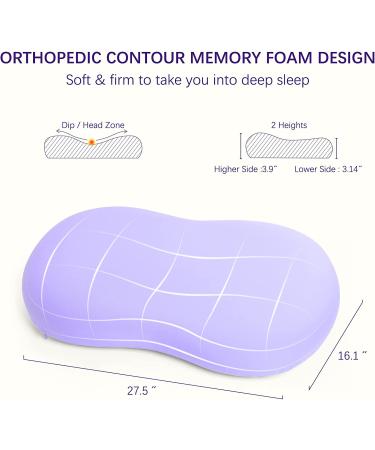 KEEPMOV Cervical Memory Foam Pillow - Pain Relief Neck Pillows - Ergonomic Support for Neck and Shoulder - Contour Bed Pillow for Side, Back, Stomach Sleepers - Buy Online on GoSupps.com