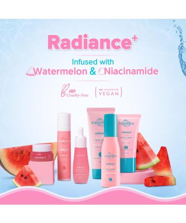 Aqualogica Radiance+ Oil Free Face Moisturizer | Watermelon & Niacinamide Infused | Helps Reduce Acne Marks | Hydrates Skin without Stickiness | 3.38 Fl Oz/100ml - Buy Online on GoSupps.com