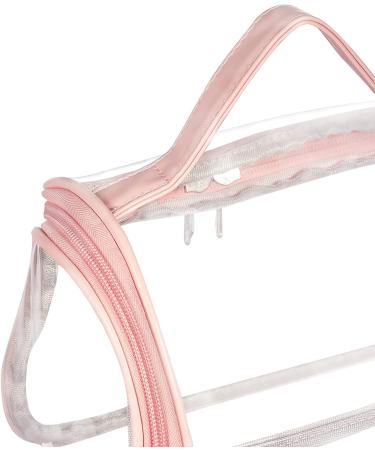 Heavy Duty Waterproof Clear Cosmetic Bag - Pink Travel Makeup & Toiletry Organizer - Buy Online on GoSupps.com