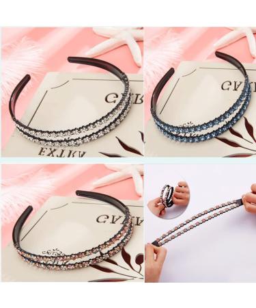 Colorful Crystal Rhinestone Headband Set - 3 Slipproof Hair Accessories for Women & Girls | Elastic Hair Bands in 3 Colors - Buy Online on GoSupps.com