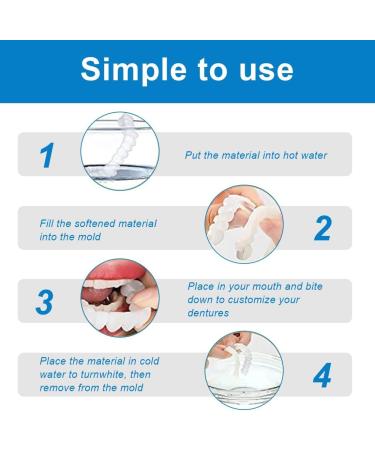Buy Wttfc Fake Teeth - 4 Pairs Clip-in Veneers for Men & Women | Upper & Lower False Teeth - Buy Online on GoSupps.com