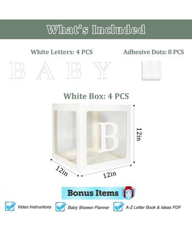 Premium Baby Shower Decorations Kit | Transparent Balloon Boxes with BABY Letters | Gender Reveal & 1st Birthday Party Decor - Buy Online on GoSupps.com