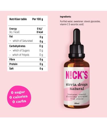 Nutri Nick Natural Stevia Drops 50 ML (order 10 for trade outer) - Buy Online on GoSupps.com