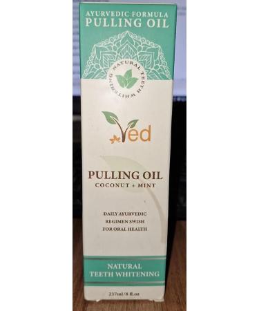 Ved Coconut Pulling Oil Mouthwash with Tongue Scraper - Natural Teeth Whitening Fresh Breath & Healthy Gums - Alcohol Free 237ml - Buy Online on GoSupps.com