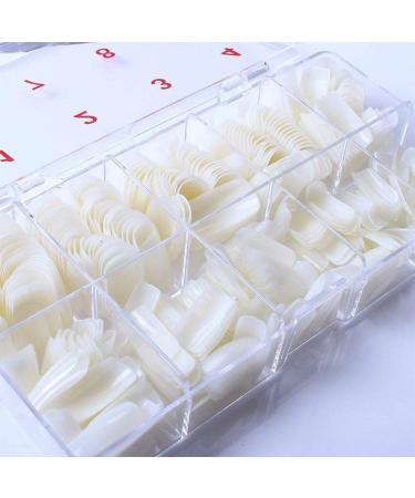 WINCANG 1000 PCS French Acrylic Nail Tips | Half Cover Clear/Natural False Nails | 10 Sizes for DIY Nail Art | Includes French Box | Nail Salon Quality - Buy Online on GoSupps.com