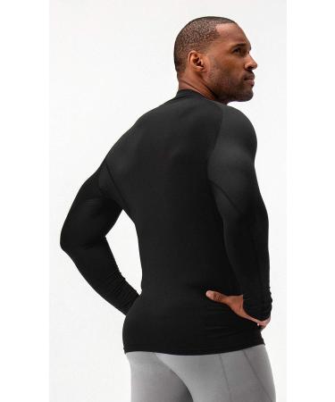 DEVOPS Men's Thermal Turtle Mock Neck Compression Shirt 2 Pack - Long Sleeve Tops and Hoodies - Large - Black - Buy Online on GoSupps.com