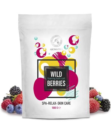 Wild Berries Foaming Bath Sea Salt 35 Oz - Relaxing Bubble Bath with Almond & Grape Seed Oil for Aromatherapy Soak - Buy Online on GoSupps.com