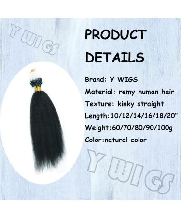 Kinky Straight Microlink Hair Extensions - 10inch Remy Human Hair, 60g Per Pack, Natural Color - Microbead Hair Extensions - Buy Online on GoSupps.com