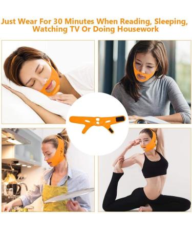 Facelift Slimming Belt for Women Double Chin Reducer V Line Cheek Lift Thin Mask Strap Anti Wrinkle Bandage (Orange) - Buy Online on GoSupps.com