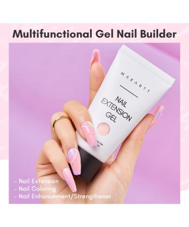 Makartt 50ML Poly Nail Gel Builder Extension Gel - White Pink Nude Clear Rosy Gel for DIY Salon Design - Quality-VIP - Buy Online on GoSupps.com
