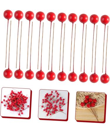 HOMSFOU 600 Pcs Artificial Berries Holly Berries Branch Artificial Red Berry Stem Artificial Holly Berries Round Ball Christmas Decor Christmas Tree Decorations Wreath Foam Cherry - Buy Online on GoSupps.com