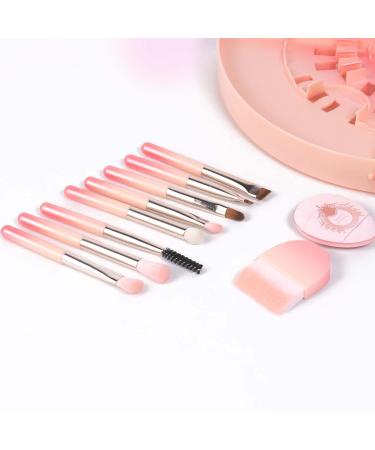 Travel Makeup Brush Set - 10 Mini Brushes with Case | Foundation Blending Eyeshadow & Blush | Perfect Makeup Gift (Pink - Buy Online on GoSupps.com
