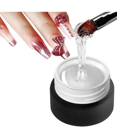 Yajun solid nail patch gel extension nail art diy self -adhesive nail glue no flow manicure art tool needed hardening simple home works Clear 3.6*2.9cm