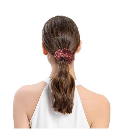 Jaciya Velvet Scrunchies Set - Soft Elastic Hair Bands for Women in Pink, Blush, Mauve & Beige - Buy Online on GoSupps.com