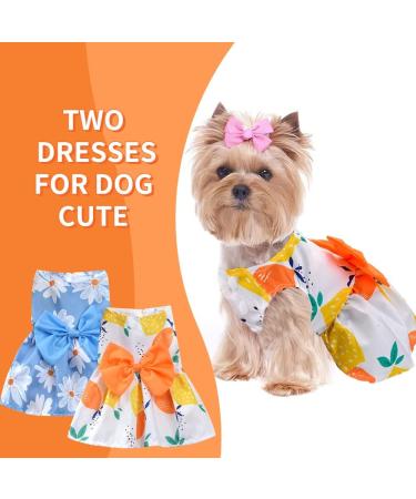 X-Small Princess Flowers Tutu Dog Dress for Small Dogs - Blue+Yellow - Buy Online on GoSupps.com