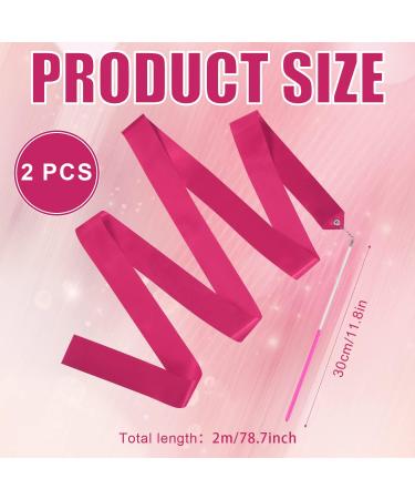 AIEX 2pcs Gymnastics Ribbons - 78.7 Dance Ribbon Dancer Streamers for Kids Girls - Rose Red - Buy Online on GoSupps.com