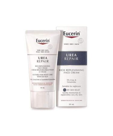 Eucerin Dry Skin Replenishing Face Night Cream 50ml - 5% Urea for Intense Hydration - International Shipping Available - Buy Online on GoSupps.com